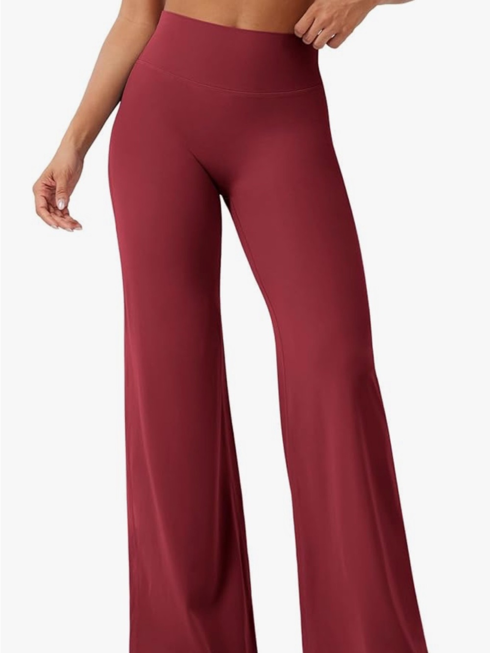 High-Waist Wide Leg Pants in “ ANCORA RED “